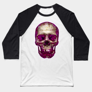 Purple And Gold Skull Baseball T-Shirt